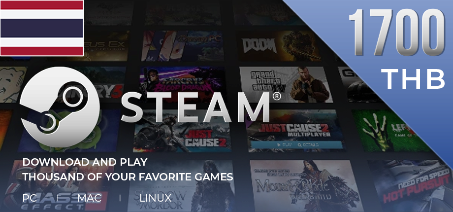 Steam Wallet Code 1700 THB (~1.377.000 VNĐ)